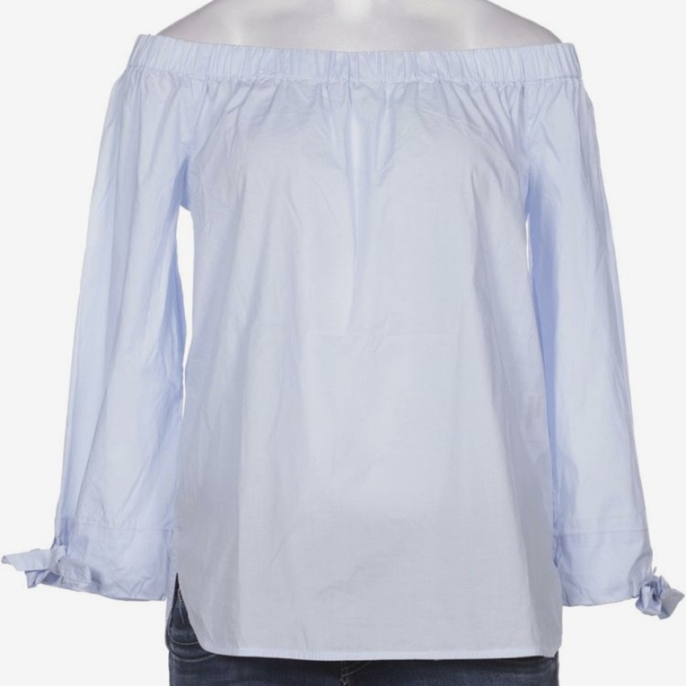 Michael Kors Seersucker Off-Shoulder Top